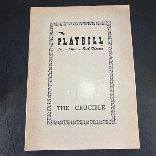 Vintage 1953 Playbill – the Crucible – Arthur Miller – Martin Beck Theatre – Week of June 29, 1953 – Broadway Ephemera - Etsy