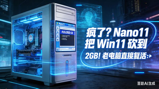 疯了？Nano11 把 Win11 砍到 2GB！老电脑直接复活⚡