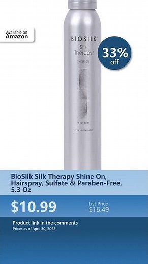 BioSilk Silk Therapy Shine On, Hairspray, Sulfate & Paraben-Free, 5.3 Oz