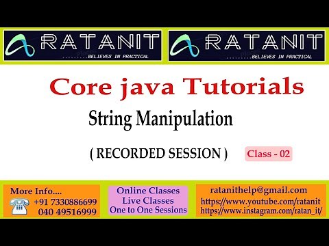 Core java Tutoials || String Manipulations || BY Mr.Ratan || class-02