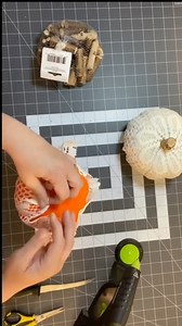 Here’s a fun and easy Dollar Tree pumpkin diy. Grab everything at your local DT! #CraftingLife #dollartree #dollartreefinds #dollartreediy #dollartreecrafts | Julie's Wreath Boutique