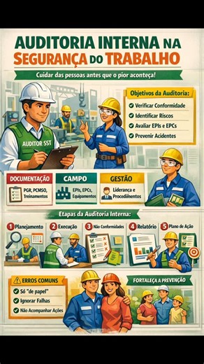 Ricardo Andrade. Gestor RH | Tec. Segurança no Trabalho | Auditoria Interna na Segurança do Trabalho A auditoria interna na Segurança do Trabalho é um processo técnico e sistemático que tem como... | Instagram