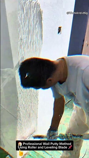 🏠 Professional Wall Putty Method Using Roller and Leveling Blade 📌