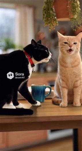 two cats arguing in English