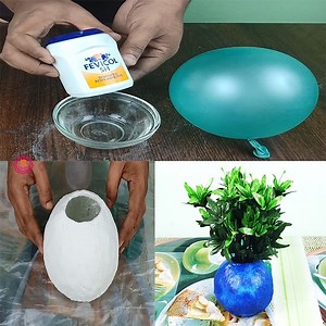 649K views · 199 shares | How to make a beautiful flower pot with balloon and plaster at home | Rana Craft | Facebook