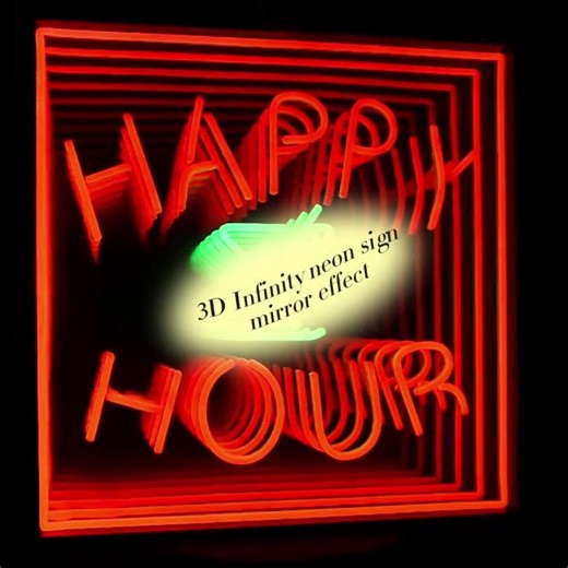 Custom Personality Mirror Effect 3D Infinity Neon Sign Light Mirror Effect Infinity Neon Box Sign for Wall Decoration