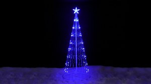 Watch 6' Blue LED Lighted Show Cone Christmas Tree Outdoor Decor on Amazon Live