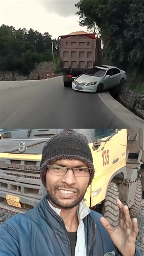 Overloaded Truck vs Car: Ek Choti Galti, Bada Nuksan! 😱 #shorts