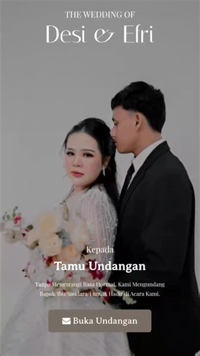 msa invitation on Instagram: "💍 UNDANGAN WEBSITE PERNIKAHAN 💍 ✨ Simpel • Modern • Tetap Berkelas ✨ Undangan cetak ribet, mahal, dan sering nyelip? Sekarang waktunya beralih ke undangan website — praktis, elegan, dan cukup 1 link 💕 🌐 Apa aja yang kamu dapat? ✨ Tampilan nama & foto pengantin ✨ Info acara lengkap + hitung mundur hari H ✨ Cerita cinta & galeri foto kenangan ✨ Lokasi acara terhubung Google Maps ✨ RSVP online + buku tamu digital ✨ Ucapan & doa dari keluarga & sahabat ✨ Background 