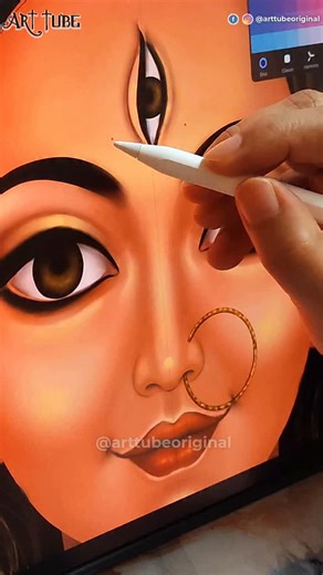 254K views · 90K reactions | Maa Durga ❤ Digital Painting ~ Happy #durgapuja #reels #durga #maa #durgamaa #digitalart | ART Tube | Facebook
