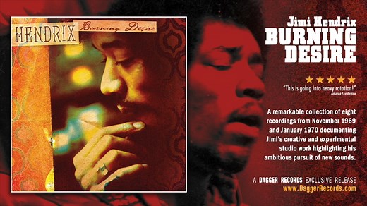 On this day in 2006 the Dagger Records "bootleg" album — JIMI HENDRIX: BURNING DESIRE — was released. Featuring 8 studio recordings captured between November 7, 1969 and January 23, 1970 with Billy Cox and Buddy Miles; the album highlighted Jimi's endless creative pursuit for new music. Learn more: https://bit.ly/35jBjXT #JimiHendrix #BandOfGypsys #DaggerRecords #Bootlegs | Jimi Hendrix