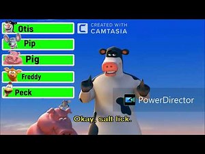 Barnyard (2006) Hill Surfing Scene with healthbars