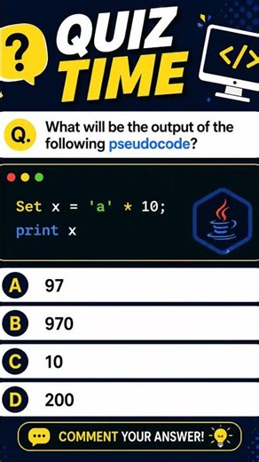 Can You Predict the Output? 🤯 | Java Character & ASCII Quiz #8 #shorts
