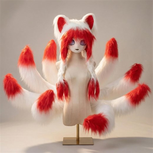 Nine Fox Tail Kitsune Cosplay Accessory Furry Multi Tail Anime Costume Fox Spirit - Etsy