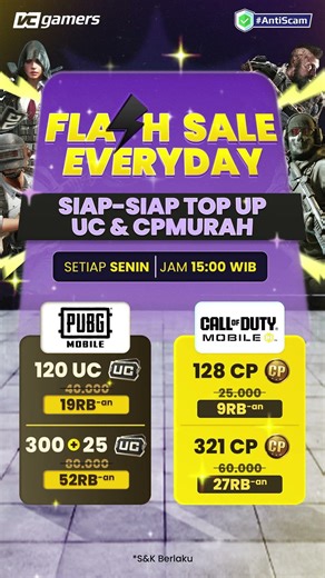 FLASH SALE EVERYDAY PUBGM & CODM 🔥