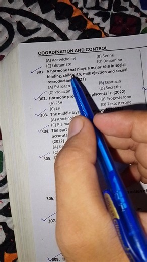 Control and Coordination Important MCQs for MDCAT Aspirants