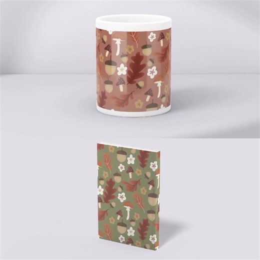 Autumn Seamless Pattern Acorn and Mushroom Oak Leaf Design Fall Thanksgiving Digital Paper Rustic Nature Fabric Printable for Crafts - Etsy