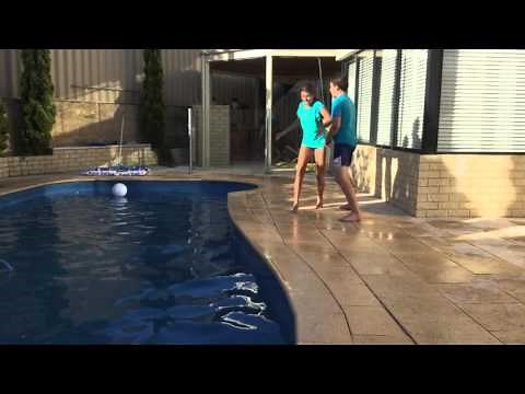 Retard pushes girl into the pool (Where is the Remote?)