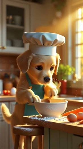 Adorable Pixar-Style Puppy Cooks a Delicious Meal! 🐶✨ | AI Animation Short