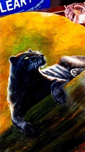INSANE Black Panther Painting 😱 | acrylic painting tutorial |#shorts