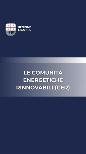 Regione Liguria on Instagram: "Le Comunità Energetiche Rinnovabili, CER, sono un’opportunità per enti locali, imprese, associazioni e cittadini che vogliono unirsi volontariamente e partecipare in modo attivo al mercato dell’energia L’obiettivo è generare benefici ambientali, economici e sociali per i membri e per il territorio Regione Liguria offre supporto a chi vuole approfondire il tema, costituire una CER o aderire a una già attiva, non solo tramite bandi dedicati ma anche con il servizio d