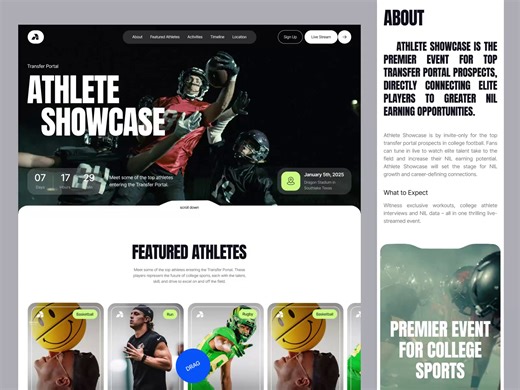 Website Design for a Sports Networking Event