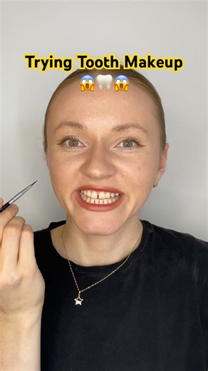 Trying Tooth Makeup 😱🦷😱#makeup #beauty