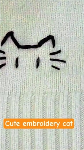 cute easy cat embroidery patterns for beginners #embroiderypatterns #embroidery