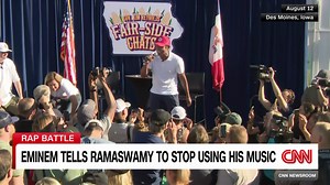 Eminem tells Ramaswamy to stop using his music after campaign trail rap performance