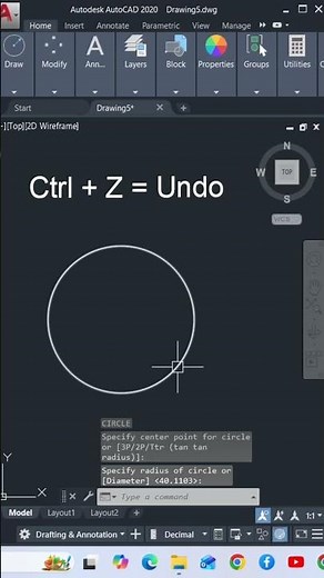 Undo Command #autocad #autocad2d #viral #cad#shorts
