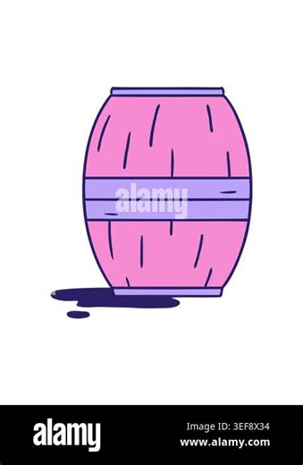 spinning motion animation of hand drawn cartoon doodle of a wine barrel Stock Video Footage - Alamy