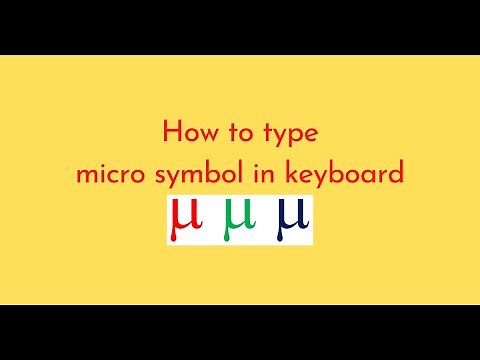 How to type micro symbol in keyboard