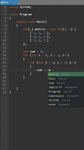 Two-dimensional array in C# #shorts #c# #array2d