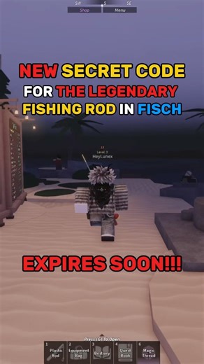 *NEW* SECRET CODE FOR LEGENDARY ROD IN FISCH! 🐟 #roblox #robloxcodes #fisch #fischcodes