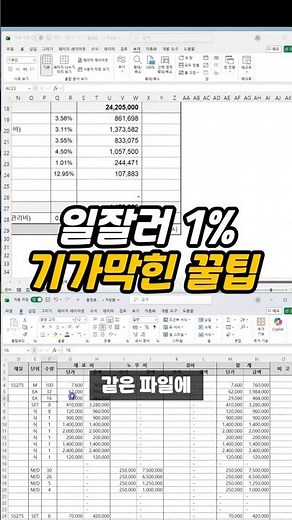 파일은 하나 창은 둘! 시트 동시에 보기