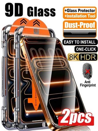 2pcs High-Definition Tempered Glass Screen Protector, Compatible With IPhone 17e/17 Pro Max/17 Pro/17 Air/17/16e/16 Pro Max/16 Pro/16 Plus/16/15 Pro Max/15 Pro/15 Plus/15 And Other Models, 99% Transparency For Ultra-Clear Display, Full-Screen Coverage, 9H+ Hardness Anti-Scratch, Smooth Edges, Sensitive Touch, Water & Fingerprint Resistant, Premium Phone Accessory | SHEIN
