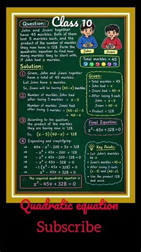 Word problem based on quadratic equation #math # quadratic equation
