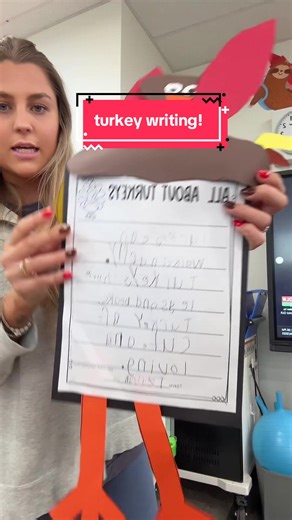 turkey writing! #kindergartenteacher #kindergarten #turkeys #kindergartenwriting #thanksgiving