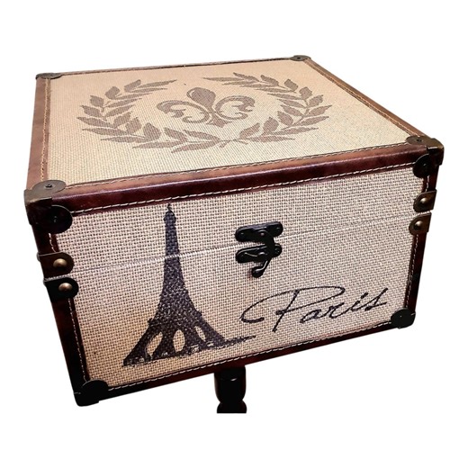 Large Burlap Storage Box Leather Trim | French Style Tower Chest | 12 X 12 X 7 - Etsy