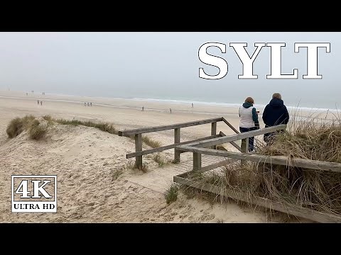 Westerland Sylt (Strand Asklepios) 🇩🇪 4K UHD virtual walking Deutschland