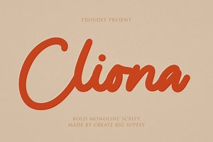 Cliona - Bold Script Font, a Script Font by CreateBigSupply