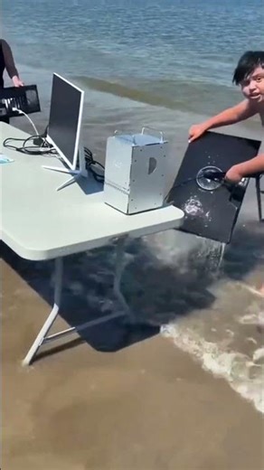 Bringing a PC to the Beach Was a Bad Idea 💀#funny #shorts