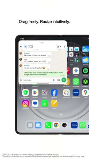 Planning a trip? ✈️ Use Free-Flow Windows for effortless organization. #OPPOFindN6