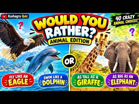 Would You Rather? 🐯 40 CRAZY Animal Choices! | Ultimate Animal Quiz Challenge 🐘#wouldyourather #quiz