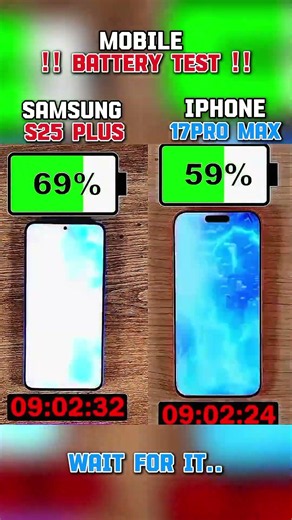 🚀☠️ SAMSUNG S25 PLUS VS IPHONE 17PRO MAX BATTERY TEST!!📌🔋