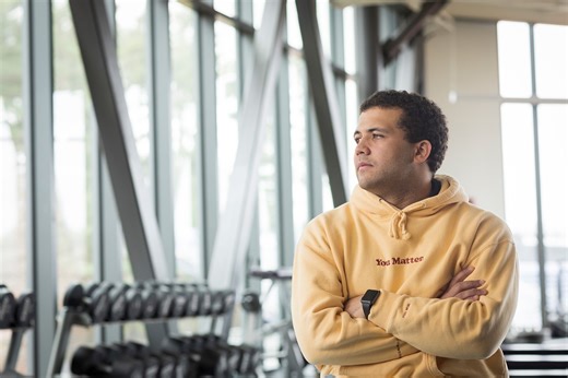 Senior Spotlight | After suffering an injury last season, Stephen Cobbs ’23 thought his dreams of playing Division I football at Stonehill College were dashed. Watch his road to recovery with the support of our dedicated coaches and athletic staff. | Stonehill College