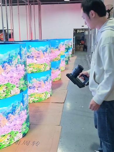 This LED flexible module is so easy to install ! #LEDdisplaymanufacturers #indoorLEDscreen #LEDsoftmodule #GOBledwall #leddisplayfactory #flexibleledscreen #softleddisplay