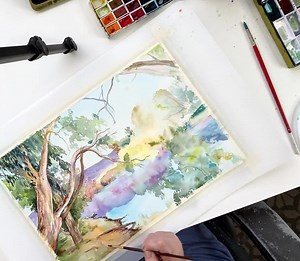 Australian Landscape Print From Original Artwork, Australia Painting, Sunrise Painting, Eucalyptus Wall Art - Etsy Australia