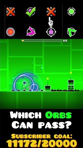 Which Orbs Can Pass Polergeist? #gaming #youtubeshorts #gdupdate #geometrydash #gd #robtop #trending