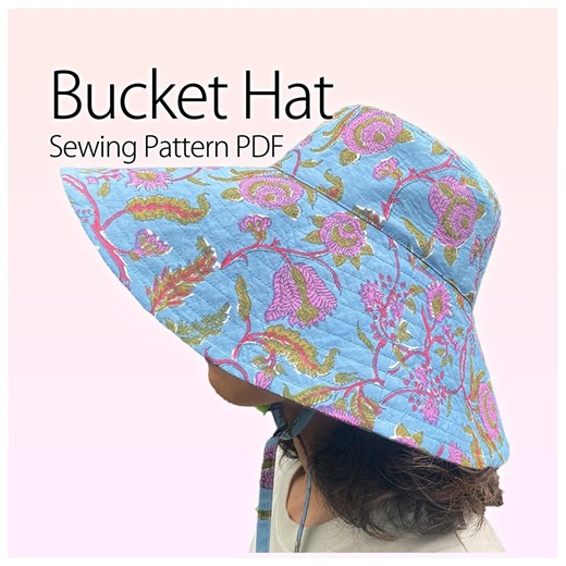 Wide Brim Bucket Hat Sewing Pattern PDF | Summer Sun Hat | Reversible Quilted Hat | Instant Download - Etsy